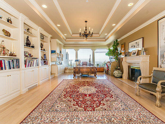 150 New Place Road Hillsborough, CA 94010 - Photo 4 of 25 a living room with furniture large window and a fireplace
