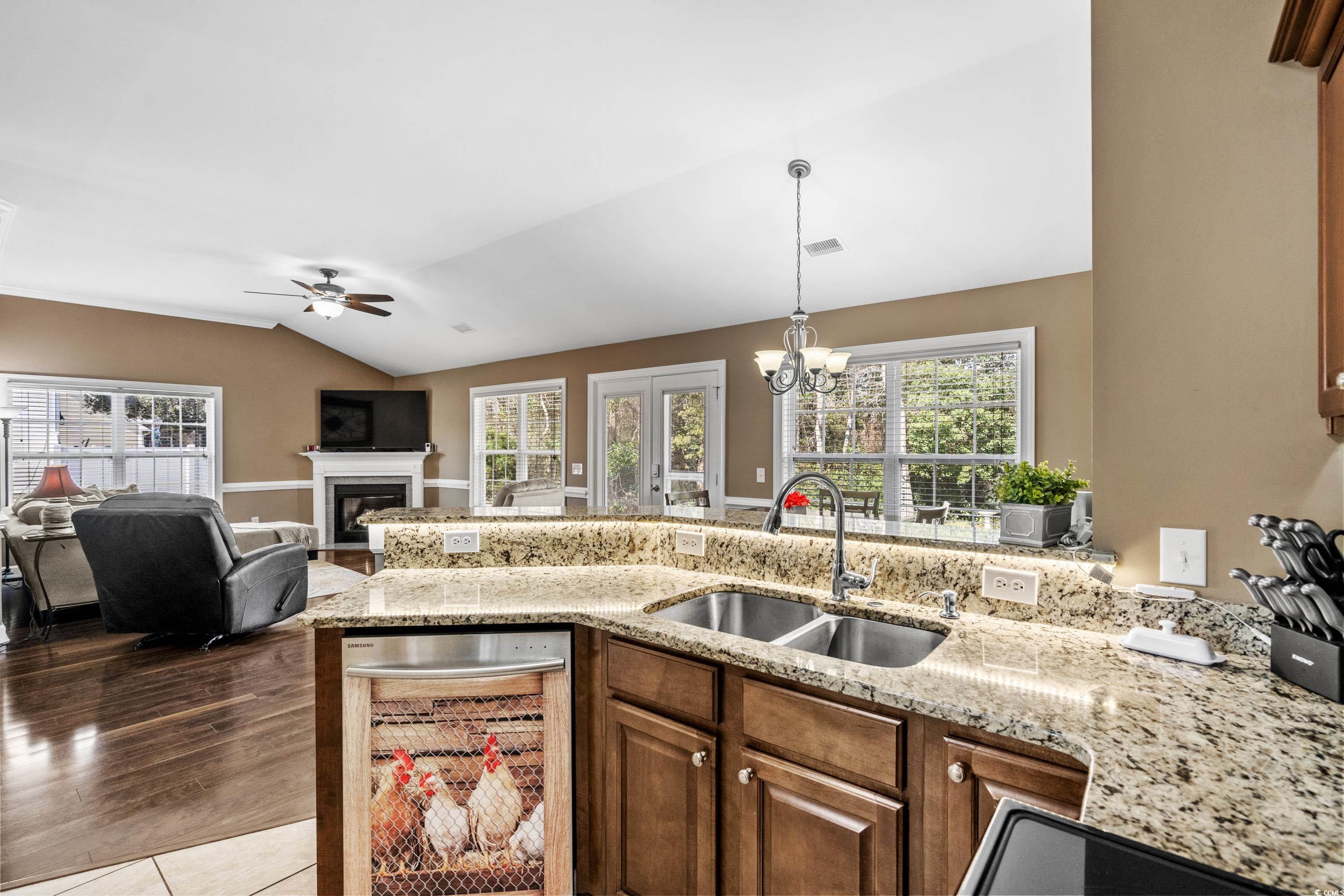 139 Dunbarton Lane Conway, SC 29526 - Photo 21 of 40 Kitchen with ceiling fan with notable chandelier,