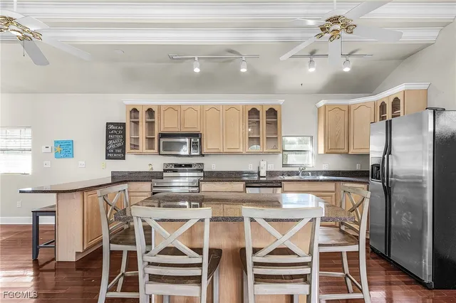 a kitchen with lots of counter space