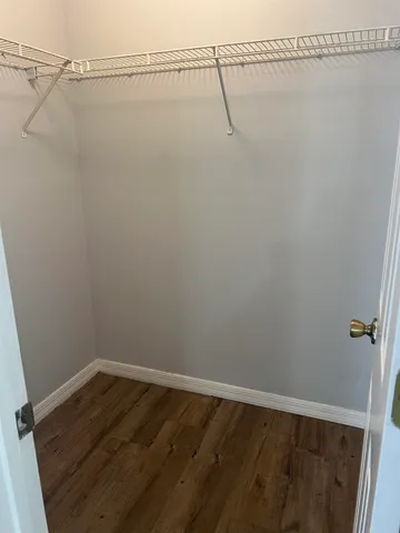 a view of small space with racks on the wall