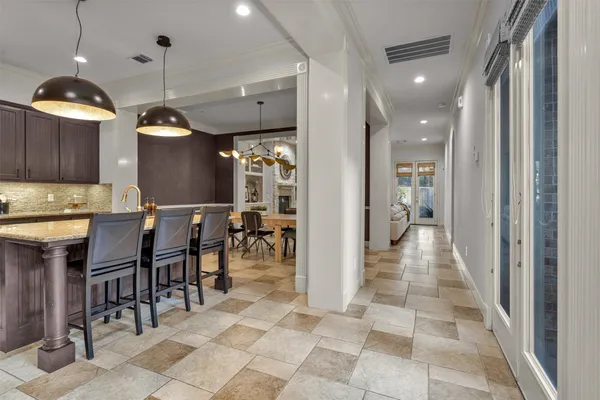 a view of a dining area with furniture