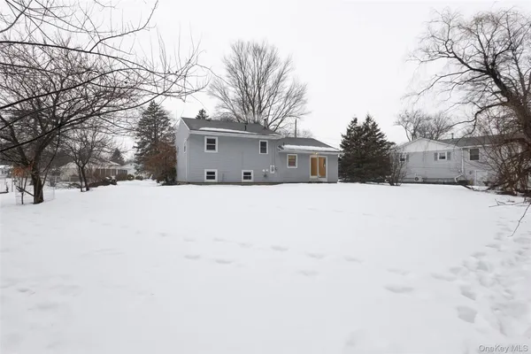 a street view covered with snow