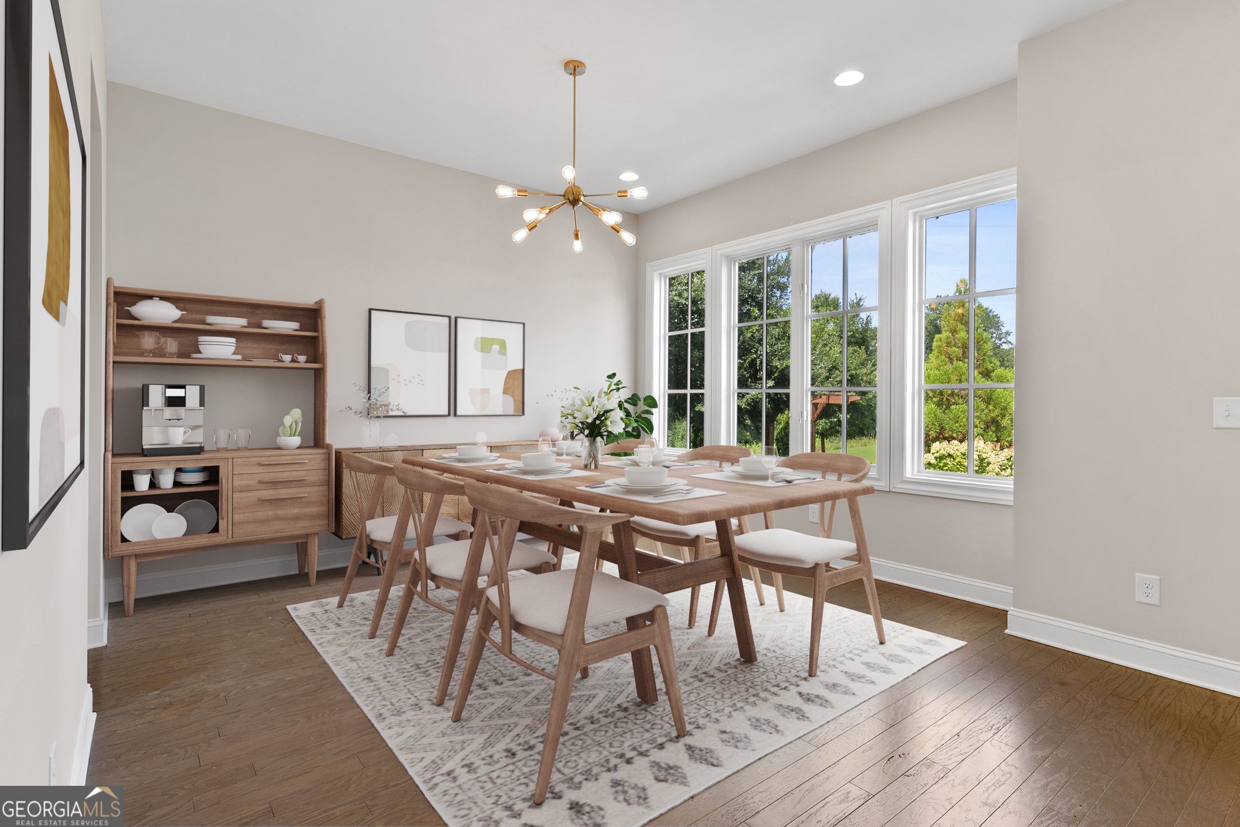 1954 Summit Trace Circle Northwest Atlanta, GA 30318 - Photo 8 of 45 a view of a dining room with furniture window and wooden floor