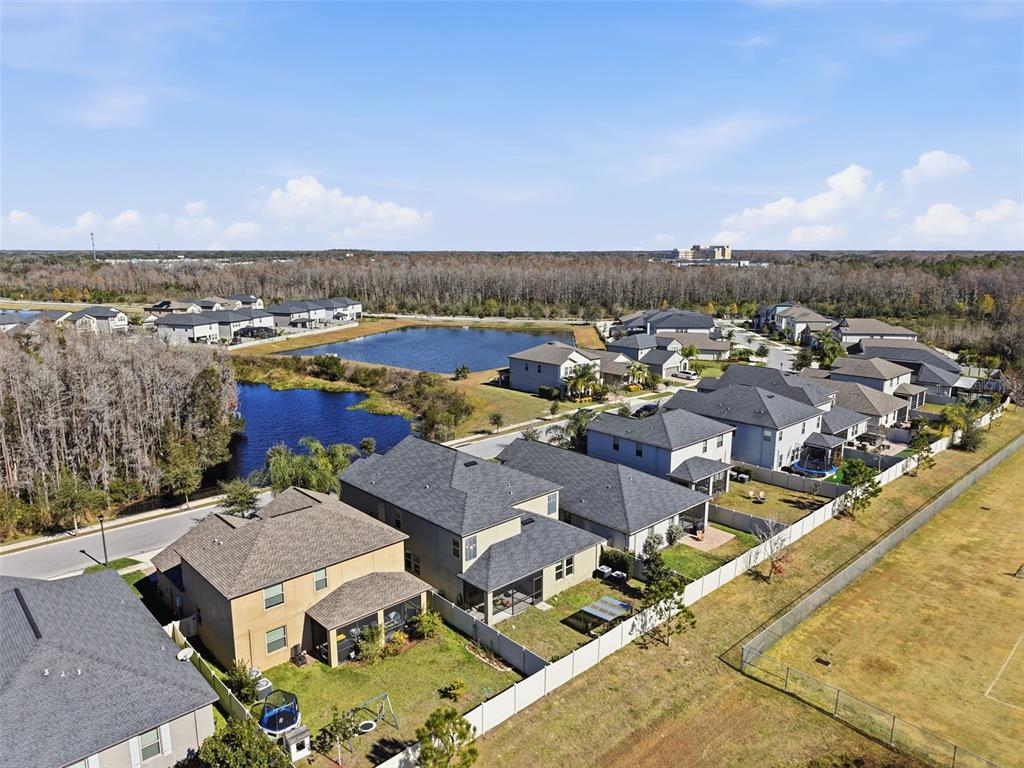 8676 Capstone Ranch Drive New Port Richey, FL 34655 - Photo 45 of 47 an aerial view of a houses with a lake view
