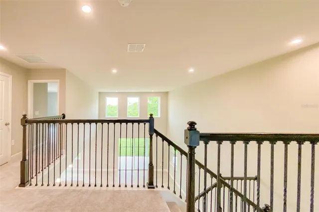 an empty room with a natural light