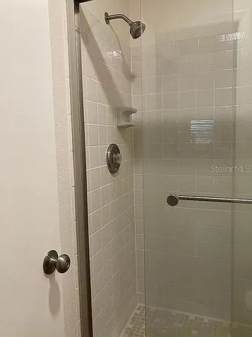 a bathroom with a shower
