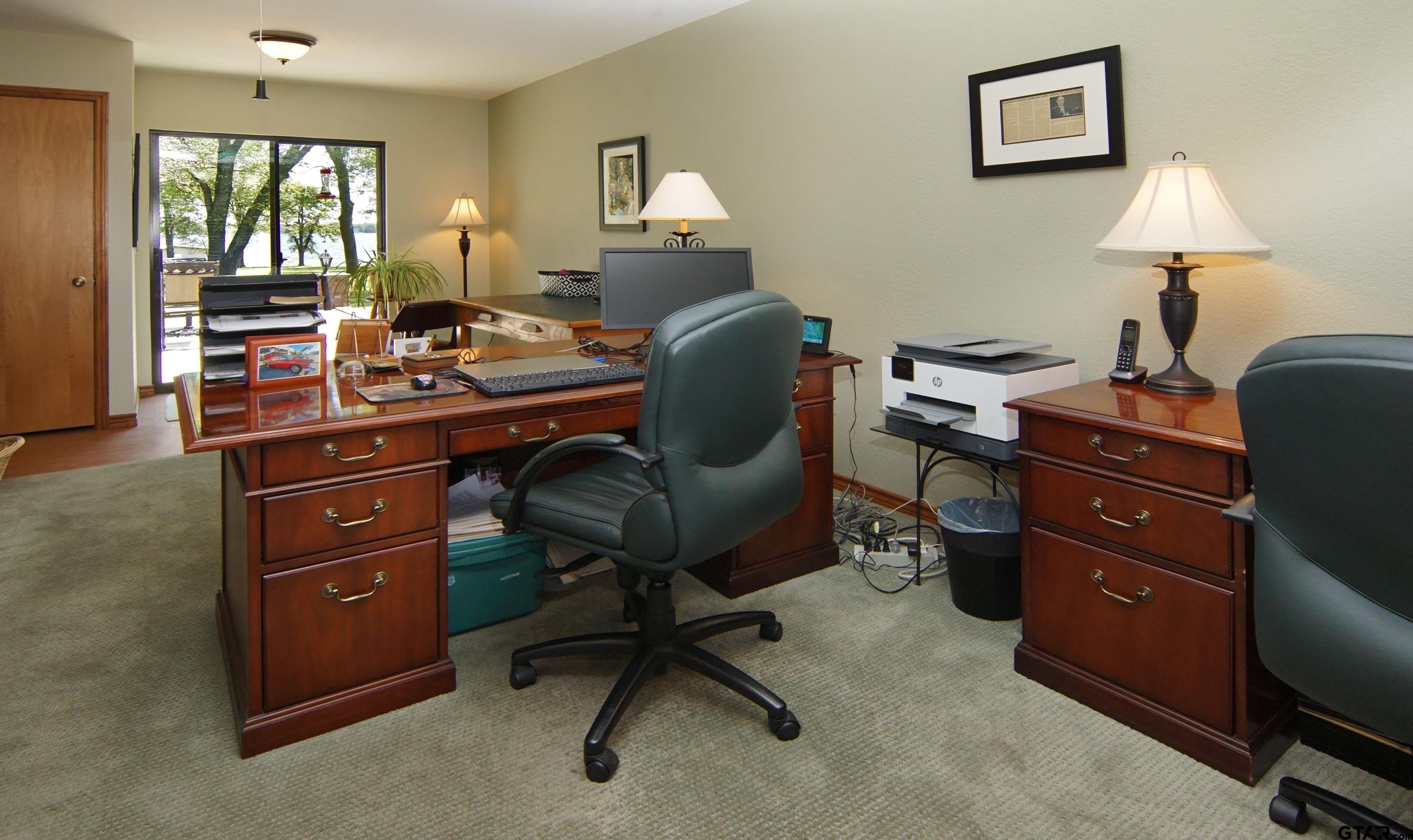 227 Private Road 5885 Yantis, TX 75497 - Photo 14 of 41 a view of a workspace with furniture and a window