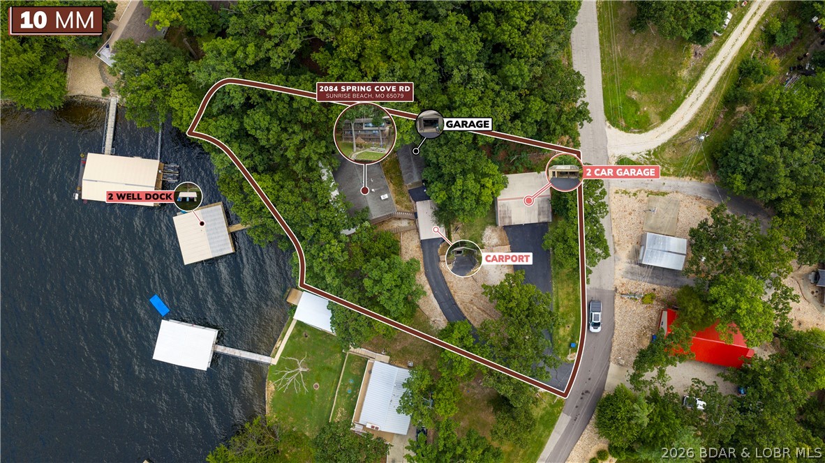 2084 Spring Cove Road Sunrise Beach, MO 65079 - Photo 3 of 63 Overhead, lot lines approximate