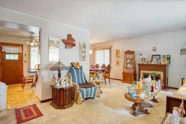 a view of a livingroom with furniture and a living room