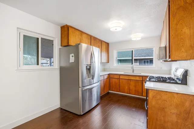a bathroom with a sink and mirror