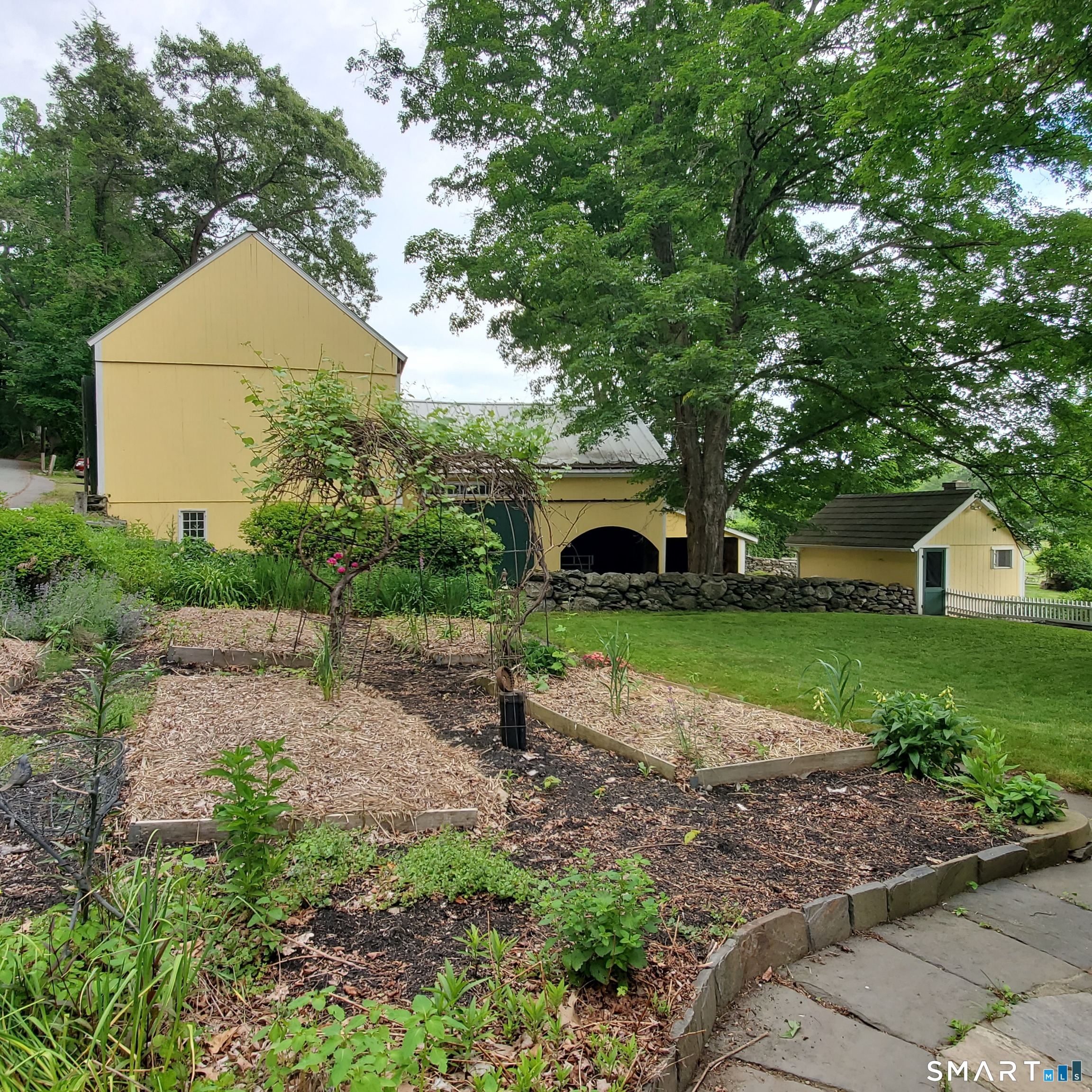 24 Ayer Road Franklin, CT 06254 - Photo 7 of 15 Kitchen garden looking towards the barn and outbuildings