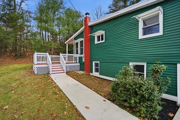 a view of a backyard with a garden