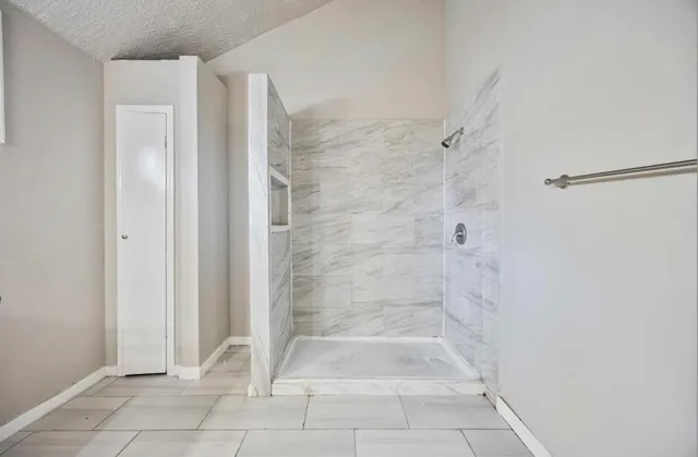 a bathroom with a shower