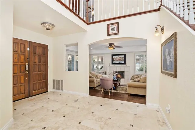 a living room with furniture