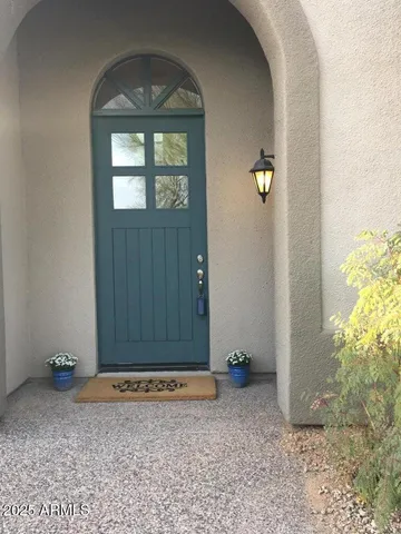 a view of an entryway with a window