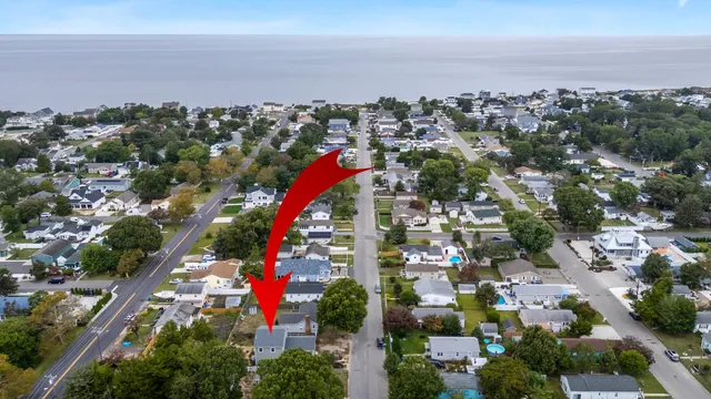 an aerial view of multiple house