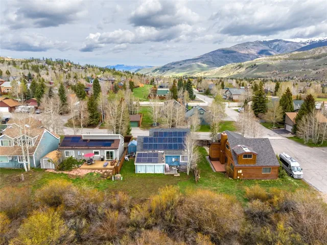 a view of a room with wooden walls