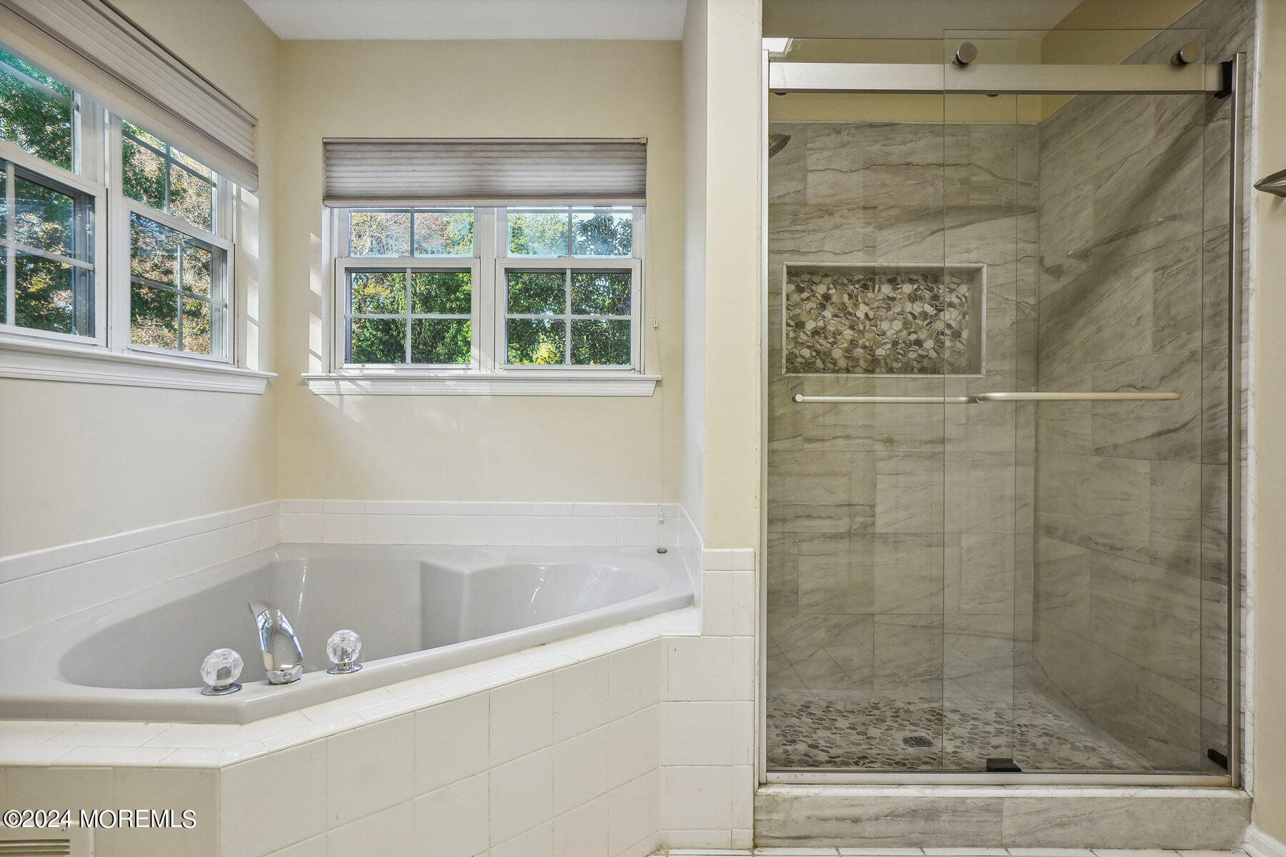 2 Stratton Road Matawan, NJ 07747 - Photo 21 of 34 a bathroom with a shower and a bathtub