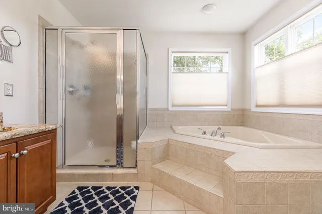 a bathroom with a tub a sink and a shower