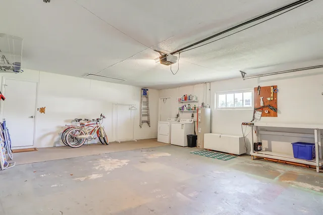 a view of a garage with toys