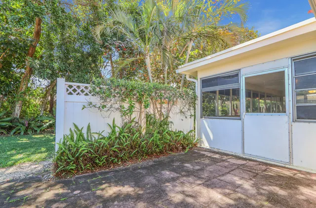 a view of a backyard with plants