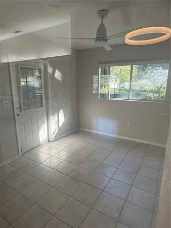 an empty room with a window