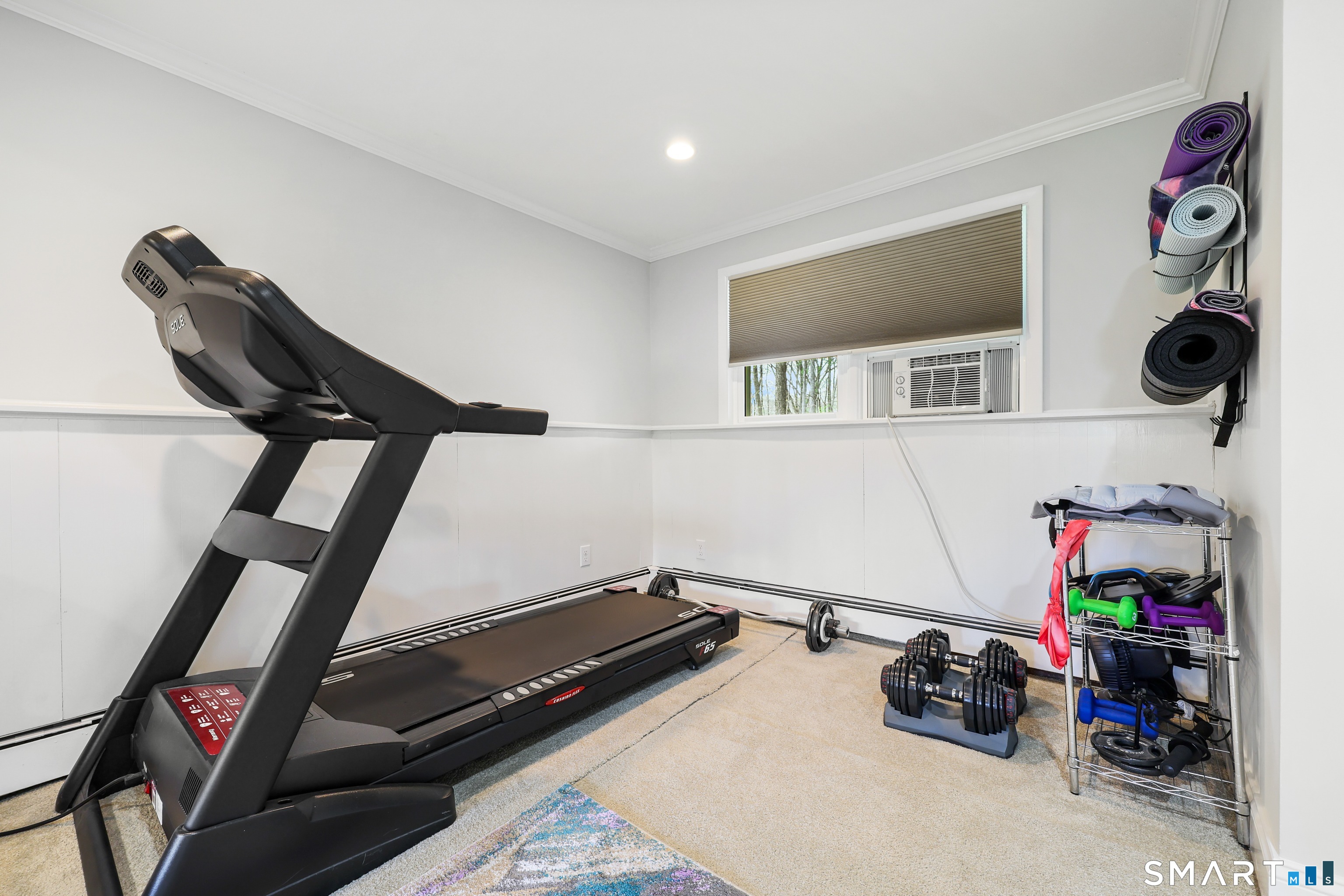 100 Flat Rock Drive Ridgefield, CT 06877 - Photo 25 of 40 a room with gym equipment and a mirror