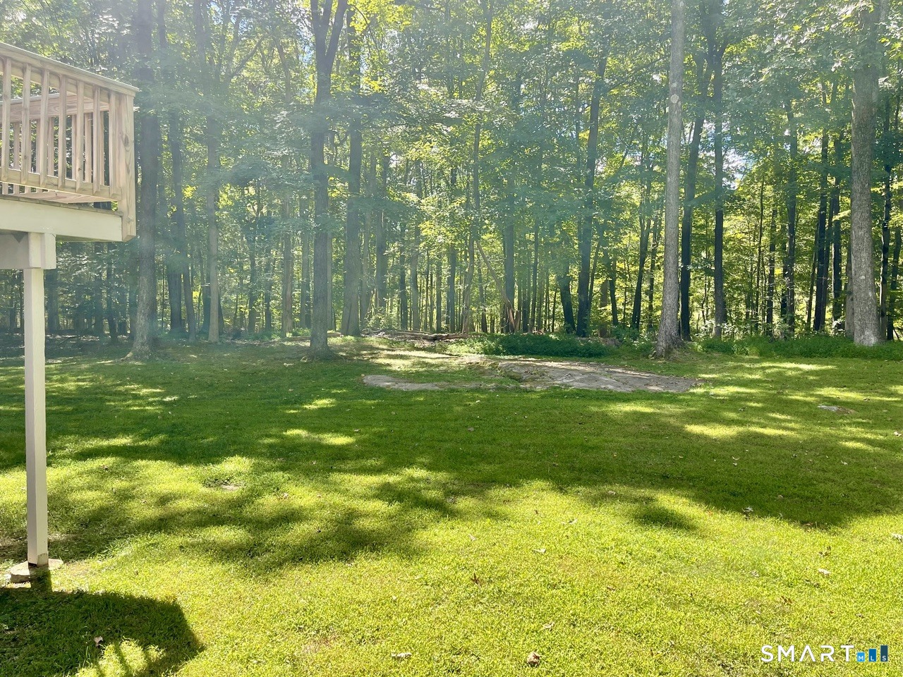 100 Flat Rock Drive Ridgefield, CT 06877 - Photo 30 of 40 a backyard of building with trees