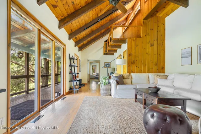 a living room with furniture