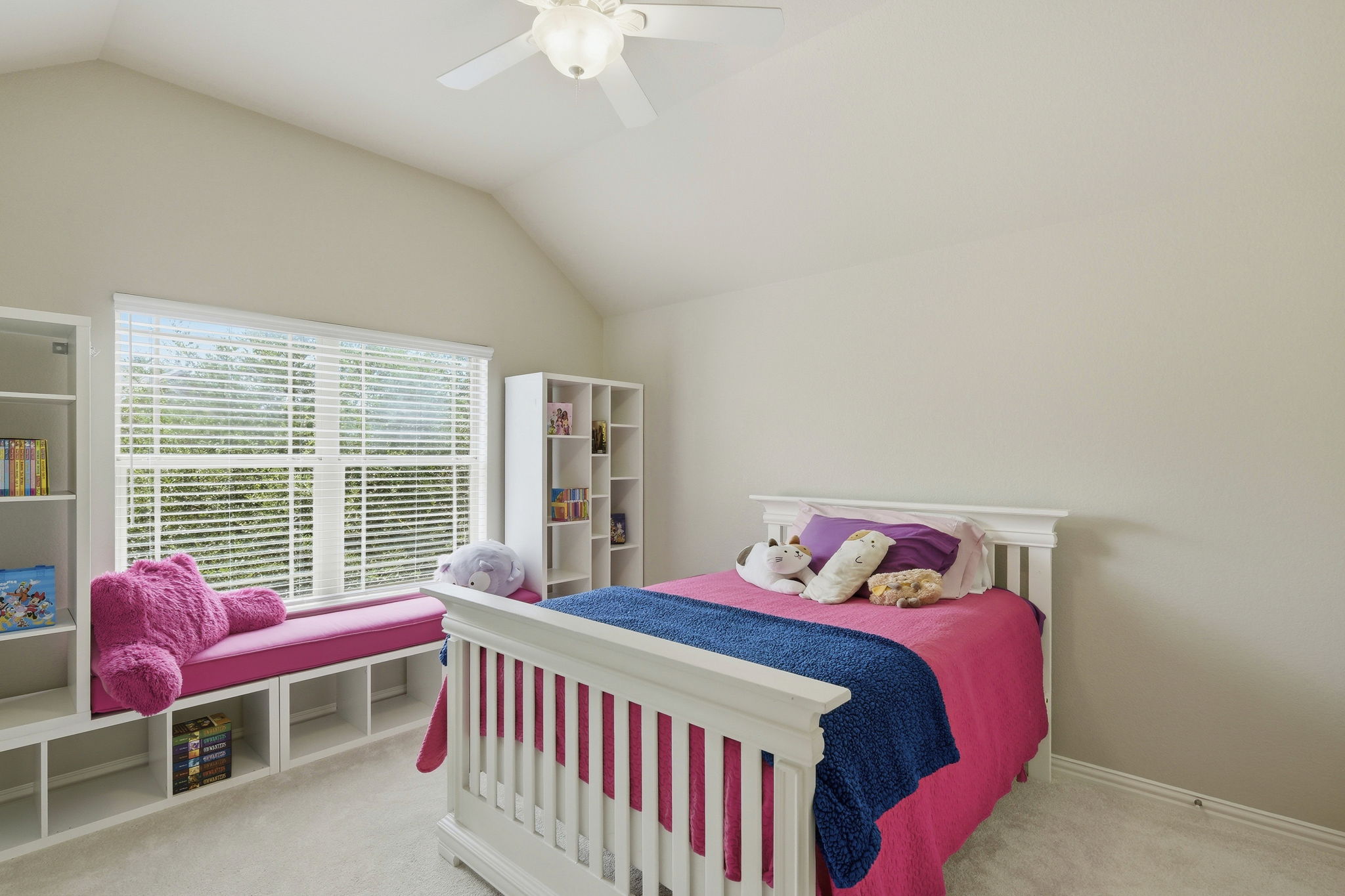 110 Dasher Drive Cedar Park, TX 78613 - Photo 25 of 39 A well-lit bedroom with a built-in window seat and bookshelves for cozy reading.