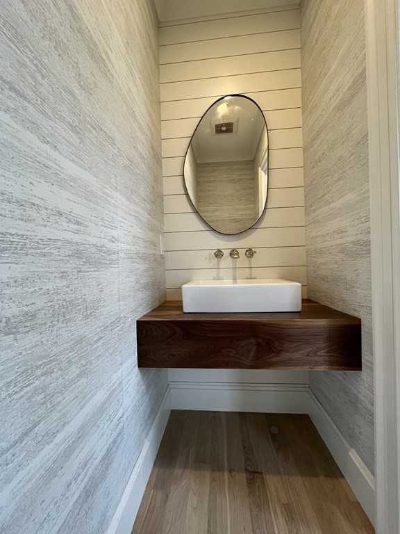 258 Reedsdale Road Milton, MA 02186 - Photo 9 of 34 a bathroom with a sink and a mirror