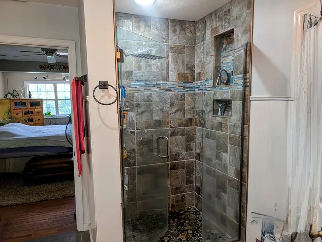 a front view of a house with a space