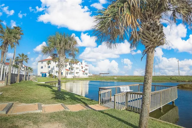 a view of a garden and lake view