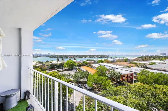 a view of a city from a balcony