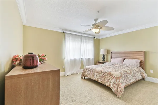 an aerial view of a house with a garden