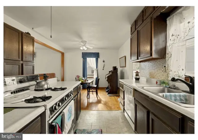 a kitchen with lots of counter top space