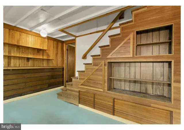 a view of a house with a large window