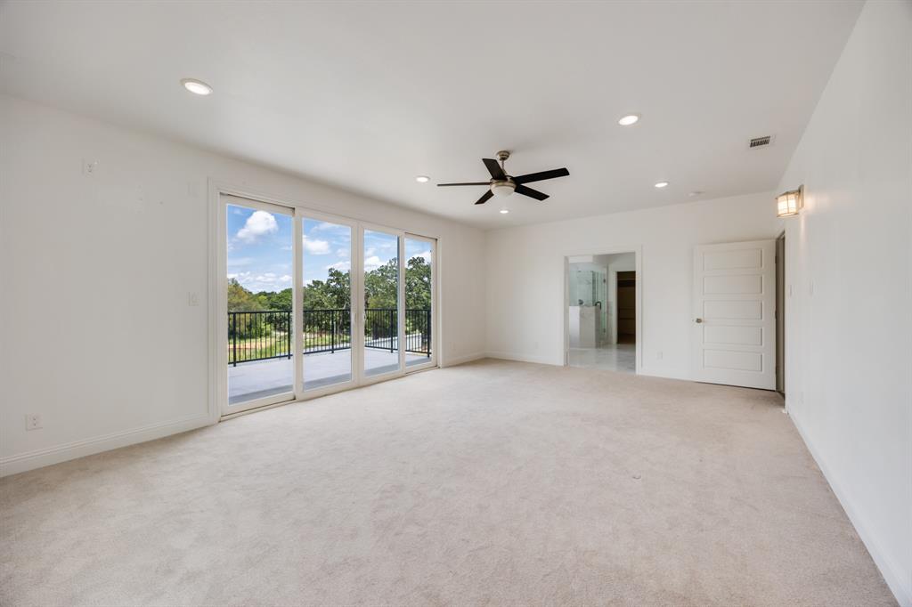 1016 Silver Creek Azle Road Azle, TX 76020 - Photo 21 of 40 Unfurnished room with light colored carpet, recessed lighting, and a ceiling fan