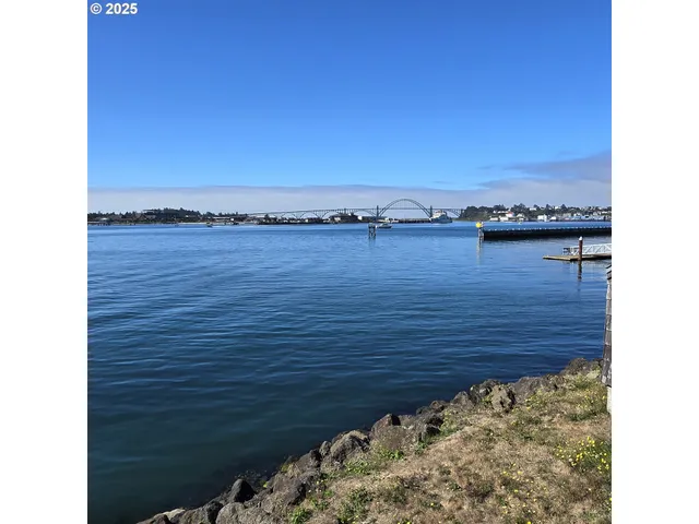 a view of a water from a hallway