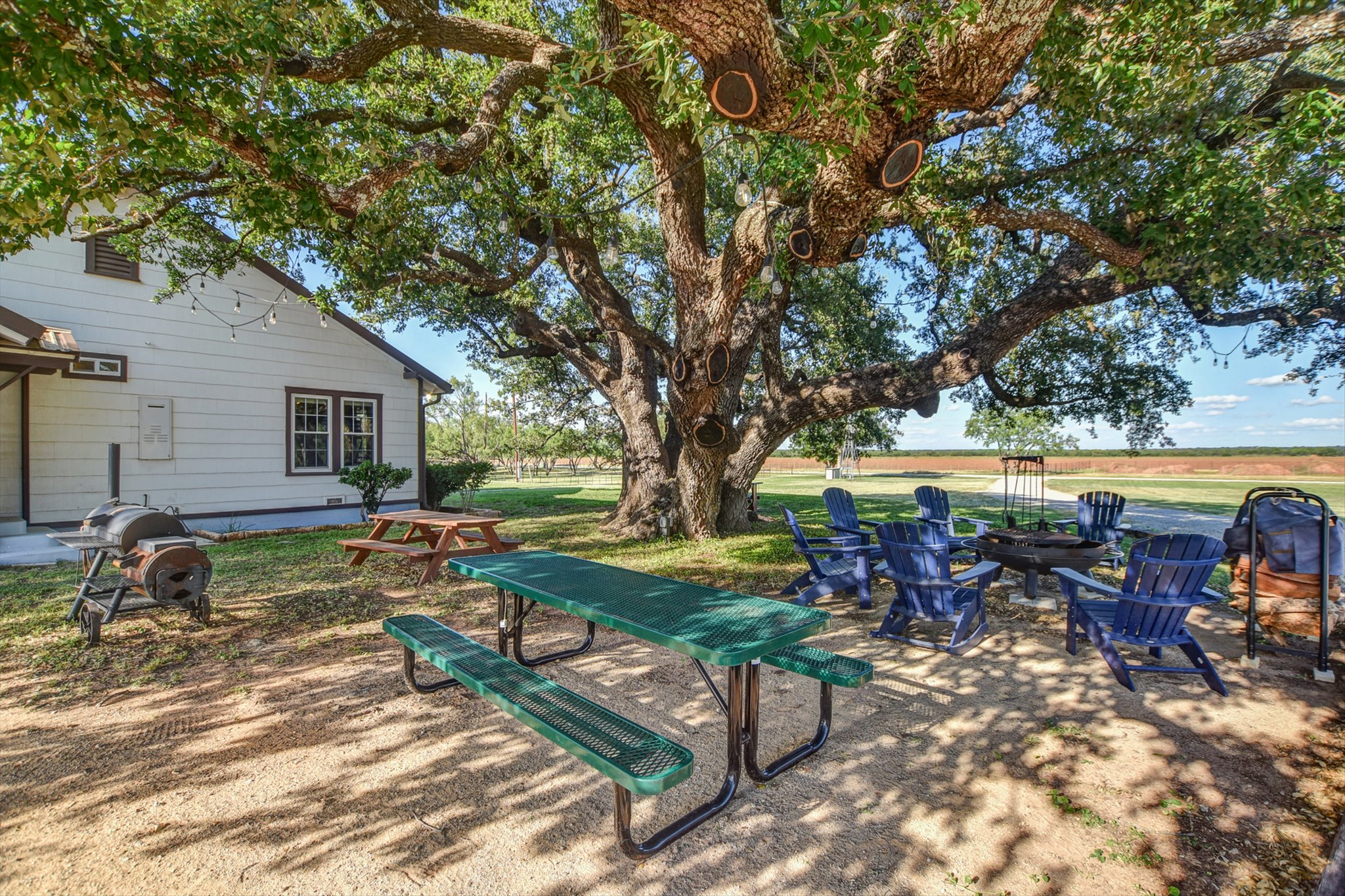 18601 County Road 214 Brookesmith, TX 76827 - Photo 26 of 39 Hunter's Cabin: View of grassy yard with a fire pit and seating area