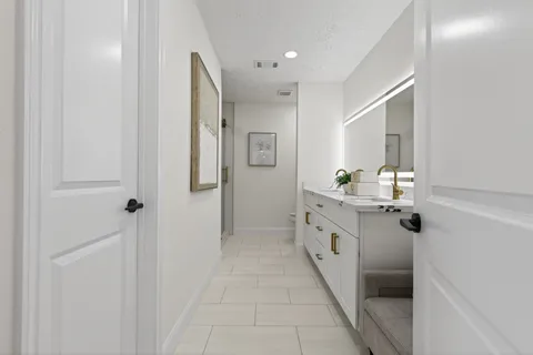 a bathroom with a shower