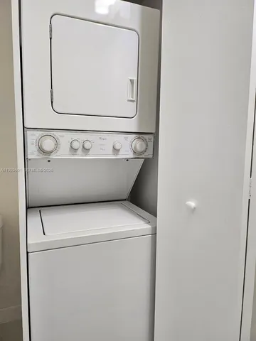 a view of a building from a porch