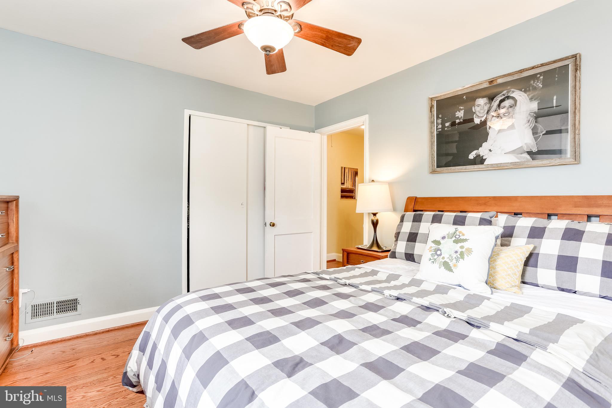 173 Cherrydell Road Baltimore, MD 21228 - Photo 14 of 29 Bedroom 1 w/ Hardwood Floors & Ceiling Fan