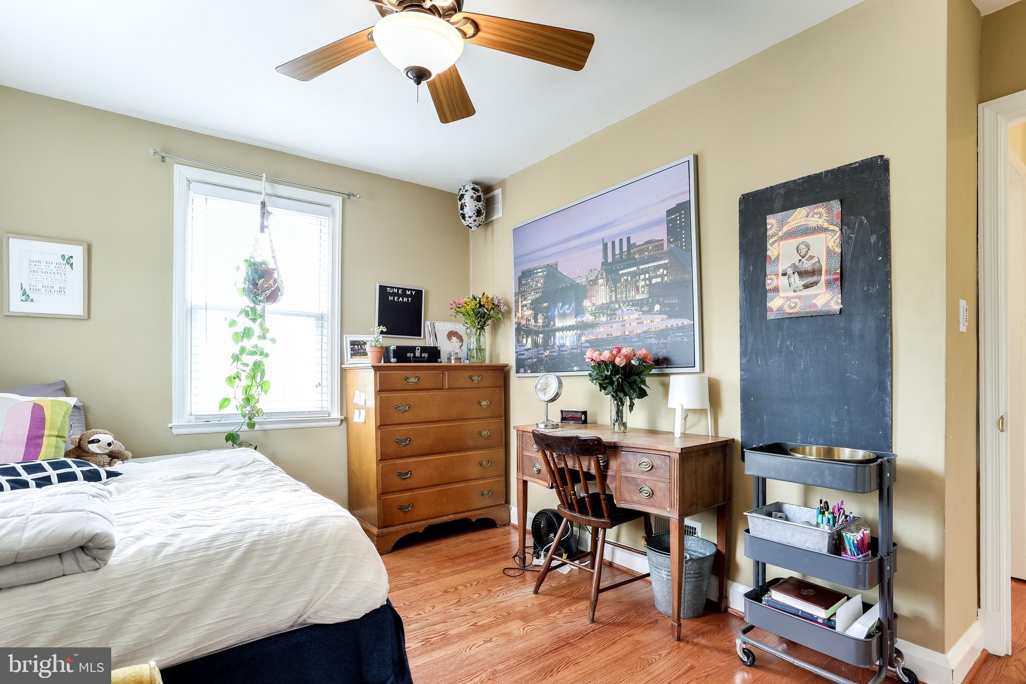 173 Cherrydell Road Baltimore, MD 21228 - Photo 18 of 29 Bedroom 2 w/ Hardwood Floors & Ceiling Fan