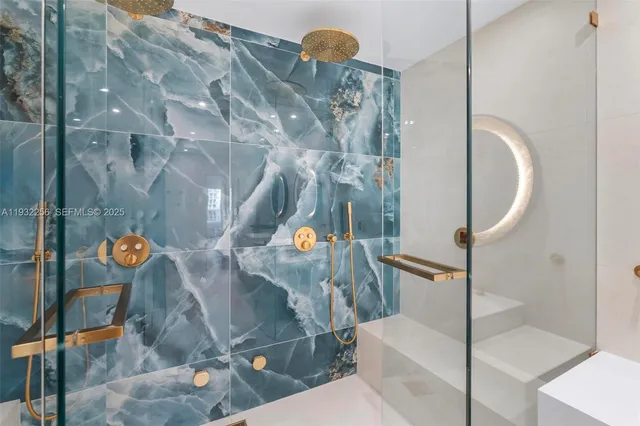 a view of living room and bathroom