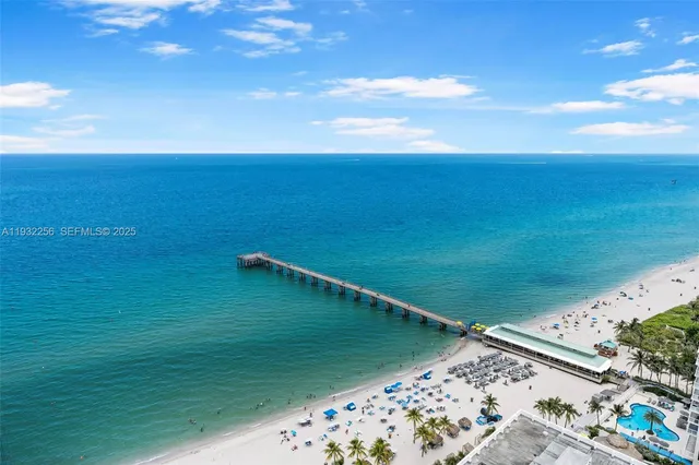 a view of a terrace and city