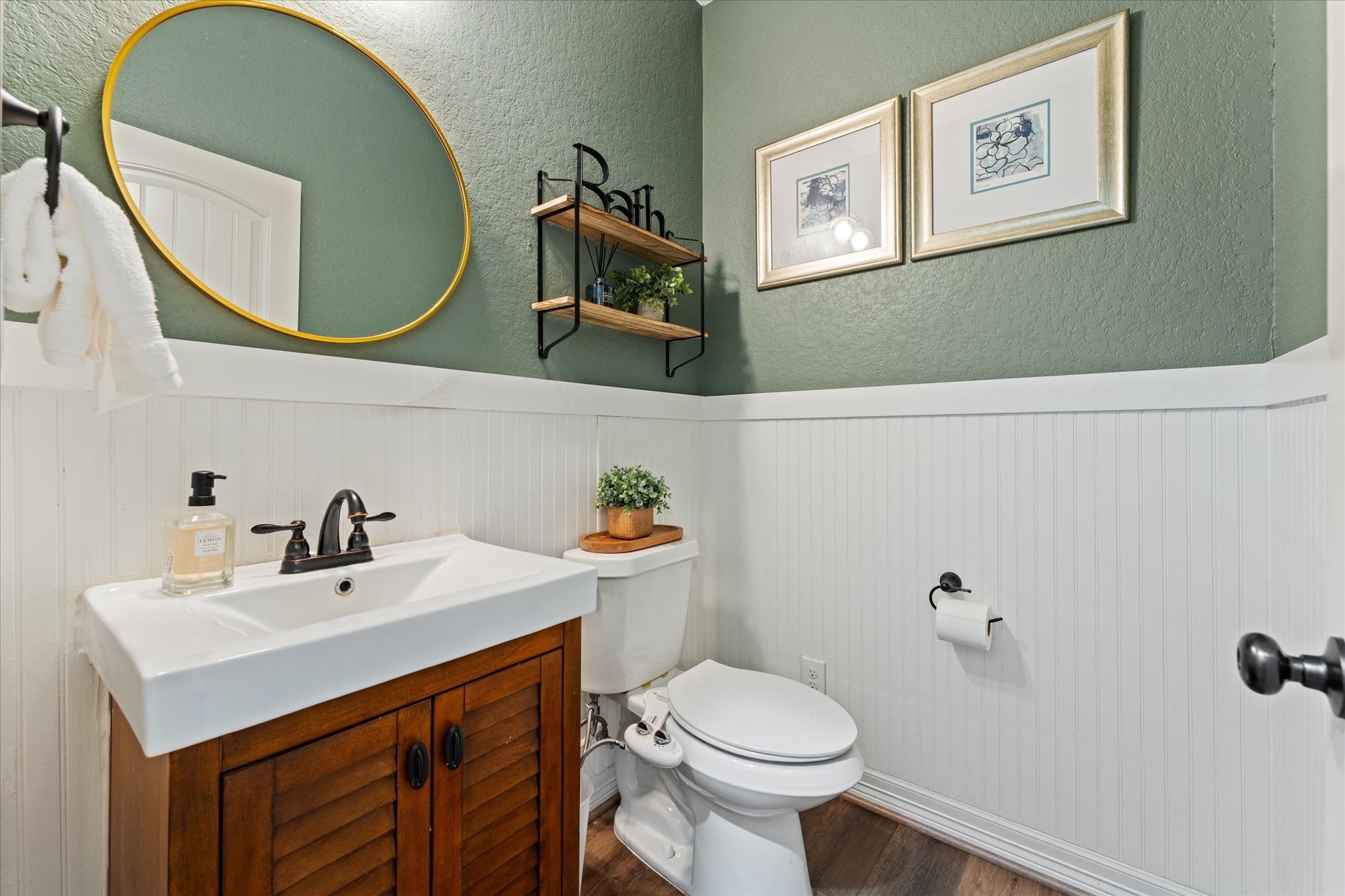226 Capetown Conroe, TX 77356 - Photo 15 of 36 a bathroom with a sink mirror and toilet