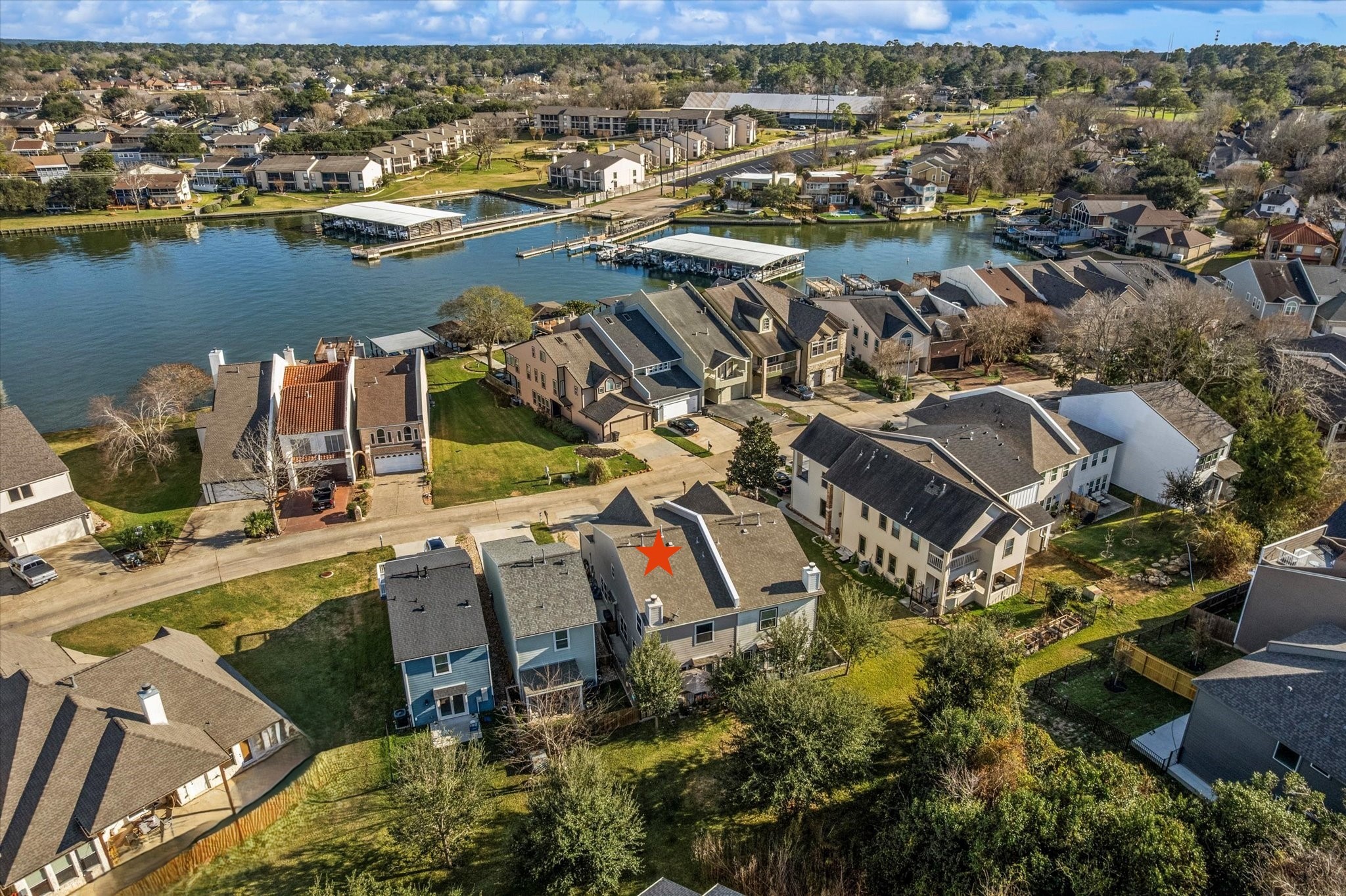 226 Capetown Conroe, TX 77356 - Photo 29 of 36 an aerial view of residential houses with outdoor space