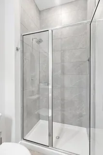 a bathroom with a shower