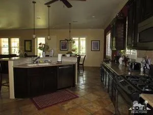 a kitchen with lots of counter top space